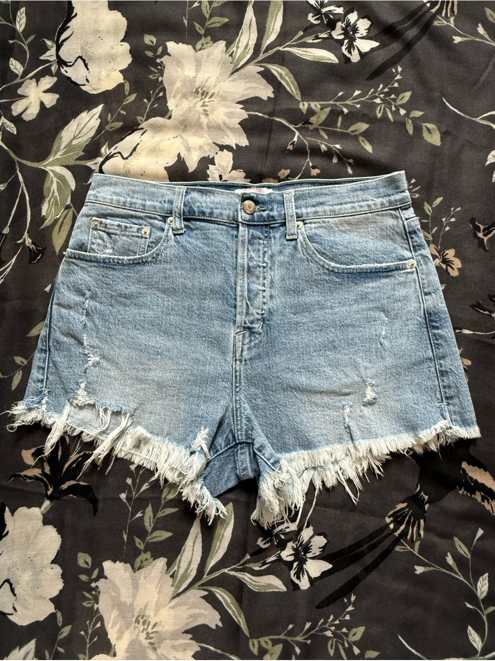 PISTOLA Denim Frayed Hem Women's Shorts